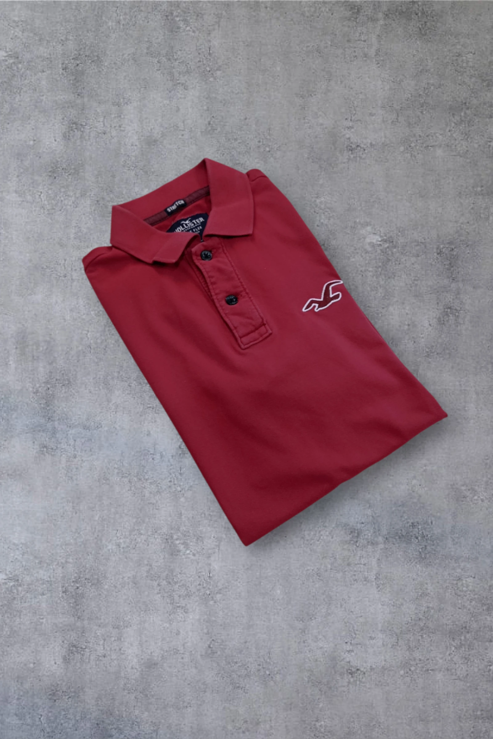 | Polo Hollister Stretch Hombre | Color Rojo Burdeos | Manga Corta | Talla XS | – photo 2